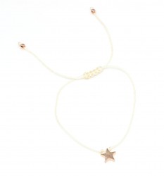 Sterling Silver Tiny Star Cord Bracelet, Rose Gold Plated - 3
