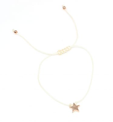 Sterling Silver Tiny Star Cord Bracelet, Rose Gold Plated - 3