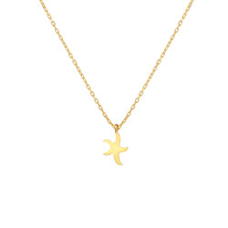 Sterling Silver Tiny Starfish Dainty Necklace, White Gold Plated - 4