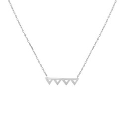 Sterling Silver Tiny Triangles Line Dainty Necklace, Gold Plated - 3