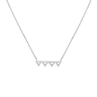 Sterling Silver Tiny Triangles Line Dainty Necklace, Gold Plated - 3