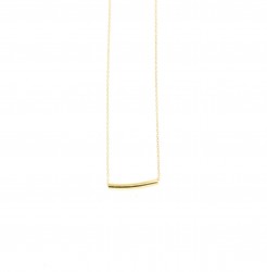 Sterling Silver Tiny Tube Necklace, Gold Plated - 4