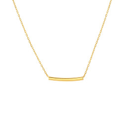 Sterling Silver Tiny Tube Necklace, Gold Plated - 6
