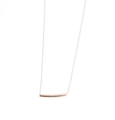 Sterling Silver Tiny Tube Necklace, Gold Plated - 7
