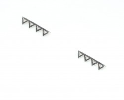 Sterling Silver Triangles Ear Cuffs, White Gold Plated - 9