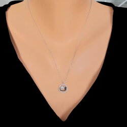 Sterling Silver Tulip Vav Circle Pendant Necklace - Nusrettaki