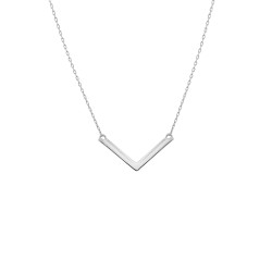 Sterling Silver V Necklace, Gold Plated - 4