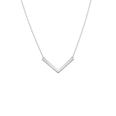 Sterling Silver V Necklace, Gold Plated - 4