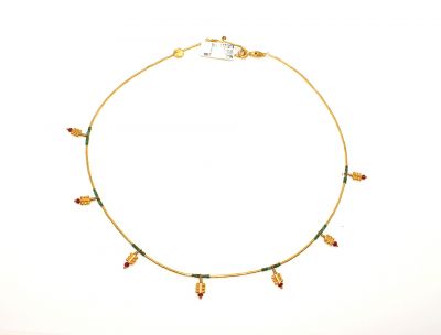 Strand Dew Necklace in 24K Gold with Jade & Ruby - 1