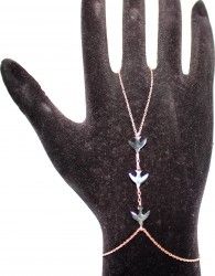 Swallow Shahmaran Hand Anklet-Rose Black- 925 - 3