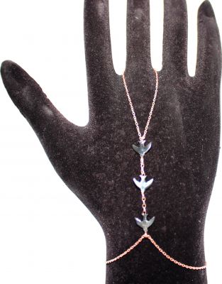 Swallow Shahmaran Hand Anklet-Rose Black- 925 - 1