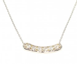 925 Ayar Gümüş Aurora Taşlı Kolye, Beyaz - Beyaz Sarı Taş - 3