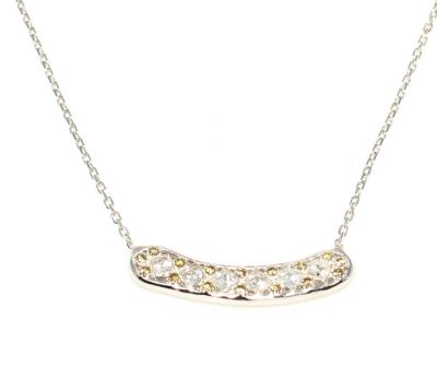 925 Ayar Gümüş Aurora Taşlı Kolye, Beyaz - Beyaz Sarı Taş - 3