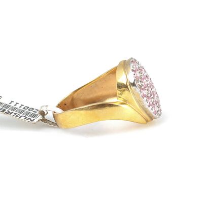 14 Ayar Altın Pembe Taşlı Yüzük - 3