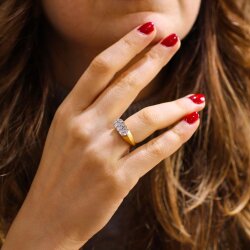 14 Ayar Altın Taşlı Yüzük - Nusrettaki