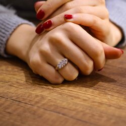 14 Ayar Altın Taşlı Yüzük - 4