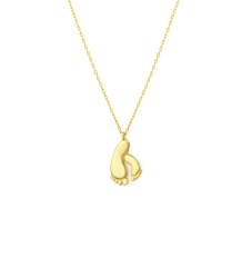Tiny Baby Foots Necklace, 14K Gold - Nusrettaki