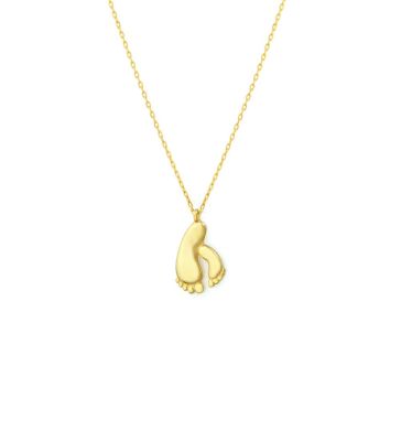 Tiny Baby Foots Necklace, 14K Gold - 1