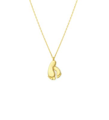 Tiny Baby Foots Necklace, 14K Gold - 3
