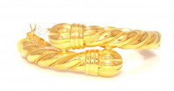 Twisted Wire Cone Top Ram Design Bracelet - 22K - Nusrettaki (1)