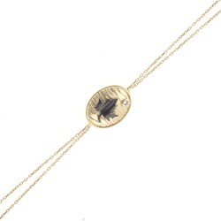 Vine Leaf on Oval Plate Sterling Silver Bracelet, Gold Vermeil - 6