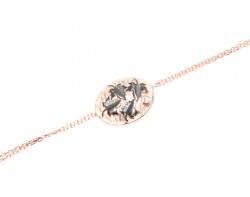 Vine Leaves on a Plate Sterling Silver Bracelet, Rose Gold Vermeil - Nusrettaki (1)