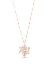 White CZ. 925 Sterling Silver Snowflake Necklace - 4