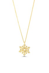 White CZ. 925 Sterling Silver Snowflake Necklace - 6