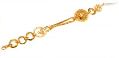 22 Ayar Altın Osmanlı Tuğralı Kubbe Modeli Zincirli Bileklik